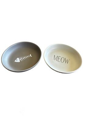 Boots & Barkley Cat Bowl Set Stoneware Whisker Friendly 2 Cups